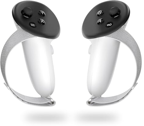 Mayue Controller Grips for Meta/Oculus Quest 3,Cover with Non-Slip Texture and Adjustable Soft Straps, Compatibility with Official Charging Dock Battery