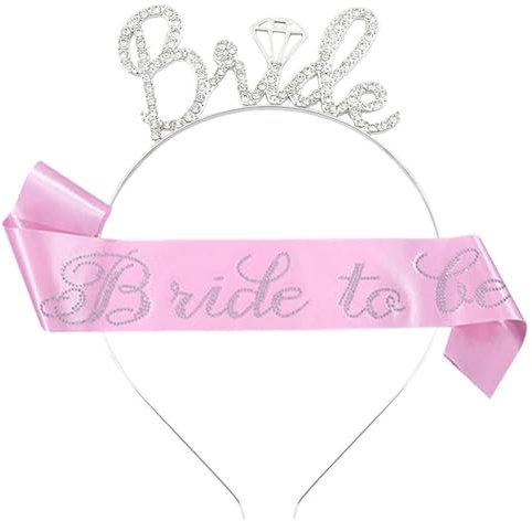 Bride to Be Schärpe und Krone, Brautkrone | Schärpe und Tiara-Set - Braut-zu-sein-Set, Bachelorette- -Zubehör, Hochzeitskleid-Haar-Accessoire für Mädchen