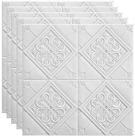 HAILMGAY 3D Wandpaneele Selbstklebend Tapete, Wandverkleidung Innen Günstig, Deckenpaneele Selbstklebend Wasserfest, Mauerverkleidung Aussen, Ideal Für Küche, Schlafzimmer, 70 X 70 cm,40Pcs