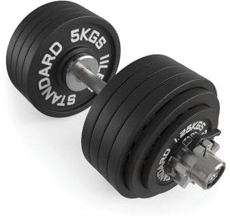 ATLETICA L1 Olympia Set | Kurzhantel Set 47.5 kg | 52 cm | 47,5 kg Iron Plates | Ø 50 mm | Studioqualität | 190.000 PSI | Hochbelastbar & verchromt | Kugelgelagert