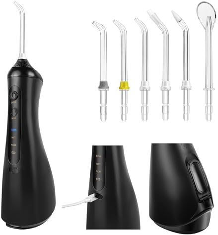 Wasser Zahnseide für Zähne Cordless Portable Oral Irrigator 320ML 6 Jet-Tipps wiederaufladbare Zahnseide Zähne Zahnspange Pick IPX6 wasserdicht Spülung Reiniger für Plaque