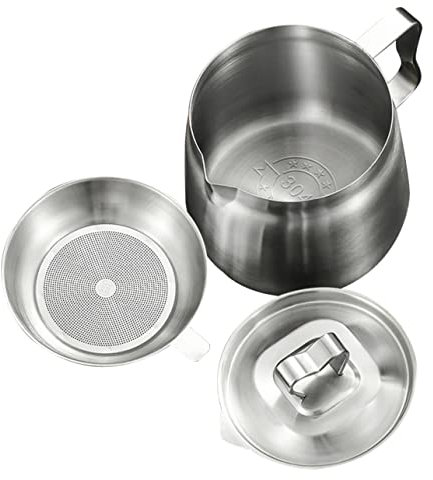 TOPBATHY Ölbehälter Küche Fettbehälter Mit Sieb Deckel Für Öl Und Fett Trennung Lebensmitteltopf Für Suppen Und Öle Hochwertiges Kochgeschirr Für Haushalte Und Gastronomie