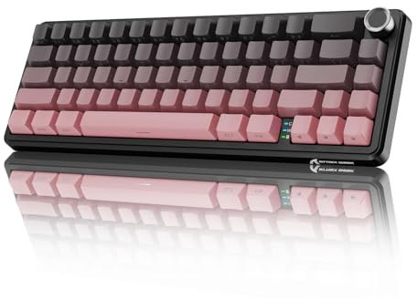 MAMBASNAKE X Attack Shark X66 65% Kabellose Mechanische Tastatur Gaming mit Knopf, Hot Swap, RGB, Dichtung, BT/2,4 G/USB-C, Linearer Schalter, Seitlich Bedruckte PBT-Tastenkappe, QWERTY -BlackBerry