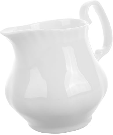 MAGICLULU Bricco Latte Ceramica Brocca per Sciroppo e Panna Tazza in Porcellana per Caffè Bricco per Salsa Bianco Design Vintage Resistente