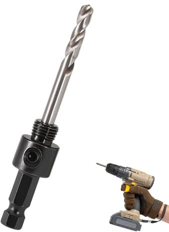 Saw Arbor for 14mm-30mm Hole Saws, Compatible with Starrett, Drill Bit & Saw Hole Drill Bit, Ideal for 20mm 25mm 30mm Sets, with Extension Bar