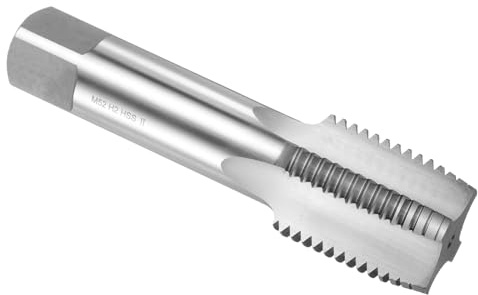 QUARKZMAN Hand-Gewindebohrer M52 x 5, HSS6542(M2) 4 Gerade Flöten | Metrisches Gewindeschneider, Rechtshänder, Mittelschneider für Gusseisen, Kupfer, Kunststoff