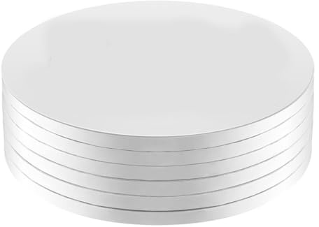 Buhdjfnke Tamburi Rotondi di Cartone Ondulato 6pc Ondulato, Base Spessa da 1/2 per Decorazioni, Base para PASTELLE 12 Pollici