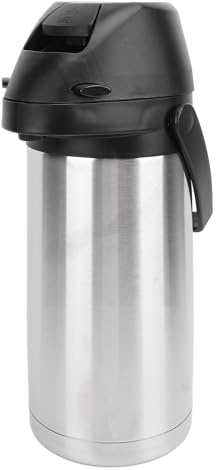 Phefop Coffee Carafe with Pump, 1.6L Double Wall Insulated Tea Flask Stainless Steel Hot Beverage Dispenser with Vacuum Insulation Technology for Home Office Parties (1.6L)