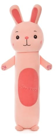 MAGIC SELECT Almohada Larga de Animal de Peluche. Cojín de Animales para Dormir. Almohada de Felpa Suave. Regalo para Niños y Niñas. Conejo 55cm