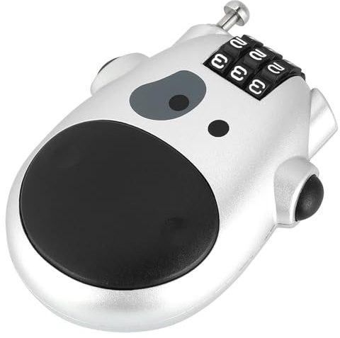 ZASCHMOY This Cow-Shaped 3-Digit Combination Lock is a High-Definition ABS Combination Lock Suitable for Strollers, and Luggage. Its Portable Design Allows for Quick Unlocking (Silver)