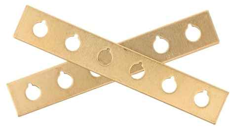 VOSAREA 2pcs Brass Bridge Plate for Acoustic Guitar Bridge Pins, Universal Acoustic Compatibility, Prevents Slippage or Detachment, Golden Colour, for Luthier Repair Supplies and DIY