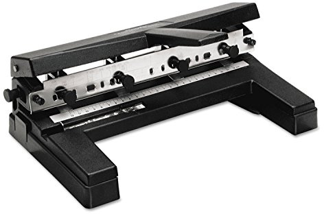Swingline 3-Lochstanzer, strapazierfähig, 40 Blatt Kapazität, Dreilochstanzer, 3 Ringe, verstellbar, 2–4 Löcher, Schwarz (74450)
