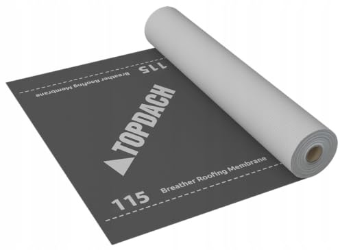 TOPDACH 115g/m2 Unterdeckbahn 75m2 Sd=0,02m | 3-lagig, 200/130 N/5cm, Dachmembrane, Hochdiffusionoffene Unterspannbahn