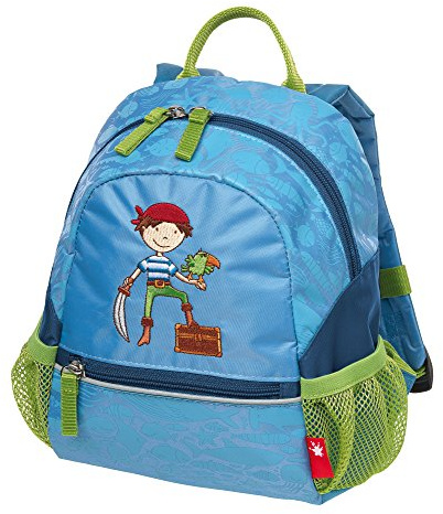 Sigikid 24936 Rucksack klein Sammy Samoa Mädchen und Jungen Kinderrucksack empfohlen ab 2 Jahren blau/grün