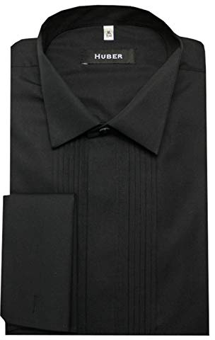 HUBER Smokinghemd mit Biesen schwarz XL