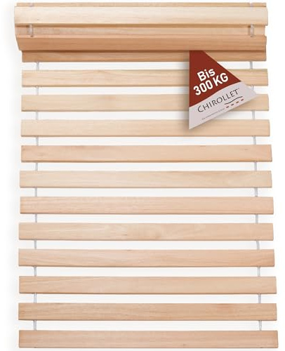 Chirollet® Sommier 80x200 cm | sans Montage & antidérapant | Supporte 300 kg | Fabriqué en Allemagne | Sommier à Lattes Roulant 80x200 cm en Bois Massif de Haute qualité | Garantie de 10 Ans