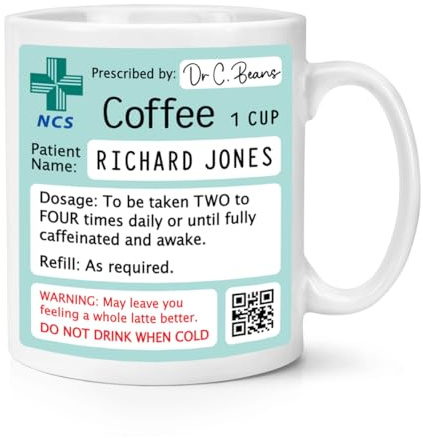 Gift Base Personalised Name Coffee Prescription 10oz Mug Cup