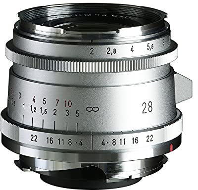 Voigtlander Ultron Vintage f/2.0 Asphärisches Typ II VM Objektiv, 28 mm, silberfarben