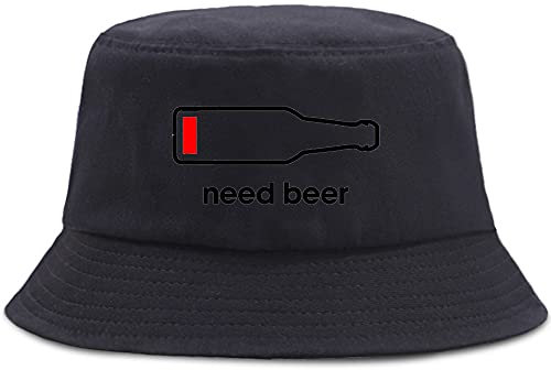 Brauchen Bier Harajuku Hip Hop Eimer Hut Mode Lustige Sonnenhut Für Jugendliche Jungen Mädchen Sommer Sonnenschirm Fischerhut Strand Angeln Caps Hip Hop Cap,Schwarz,Einheitsgröße