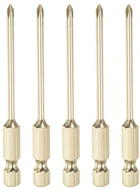 sourcing map 5pcs PH0 Cruciforme Tête Tournevis Foret 3 Longueur 0.12 Diamètre 1/4 Pouce Hexagonal Tige S2 Acier Magnétique Croix Tête pour Outil électrique