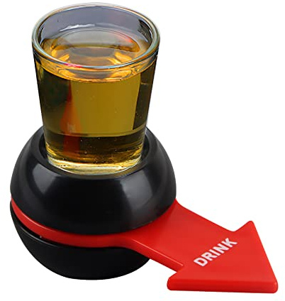 Taozoey Drickspel Spin The Shot, Beer Shot Spinner, flasksnurra med shotglas för rolig fest dryckesspel, drinkspel, svart, röd pil