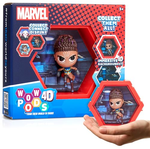 PODS 4D Marvel Shuri, Figurine Unique à Collectionner à tête branlante Qui éclate de Leur Monde dans Le vôtre, décoration Murale ou étagère, Jouets Marvel et Cadeaux, série 1 n° 463