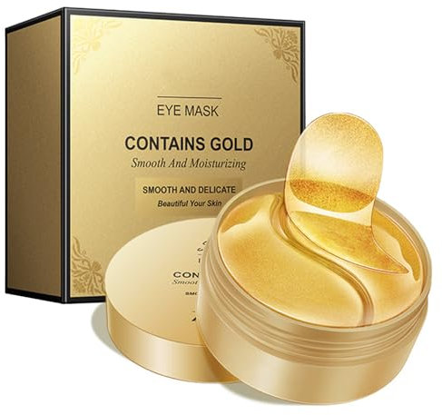 30 Paia Patch Occhi Gold Collagen Under Eye Mask per l'idratazione Anti-rughe,Anti-età,e la Riduzione Delle Occhiaie,Gonfiori,Borse Sotto gli Occhi e Zampe di Gallina,Illumina il Colore Della Pelle