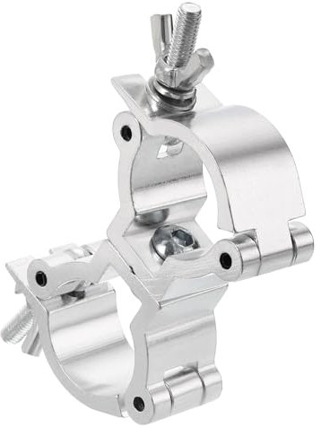 sourcing map Light Truss Clamps, Aluminum Alloy Stage Lighting Pipe O Clamp for 0.94-1.02inch OD Tube Max Load 15lb Double Buckle, 1Pcs