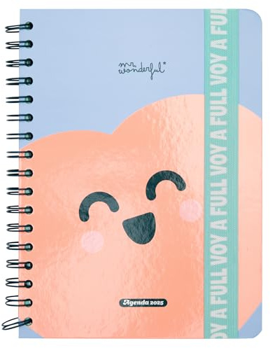 Mr. Wonderful Wonder Terminplaner 2025, Wochenansicht, mit 8 Aufklebern und Notizblock in Formen, mit englischer Aufschrift
