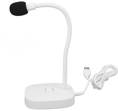Micro à Condensateur Haute sensibilité à 360 Degrés avec Interface USB Plug and Play pour XP 7 8 10, OS X, Micro sur Pied, Micro Col de Cygne Idéal pour les Cours en Direct, les