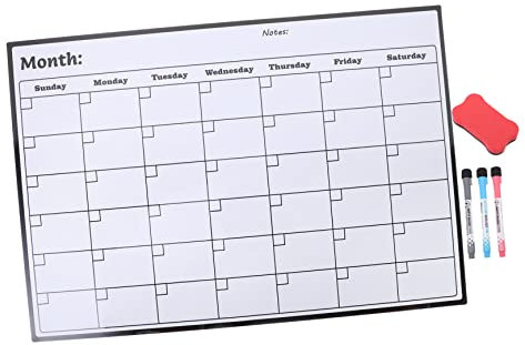 NUOBESTY Magnetischer Kühlschrankkalender Mit Abwischbarem Whiteboard Für Monatsplanung Teiliges Mit Zufälligen Farben Für Erinnerungen Und Organisation Im Alltag