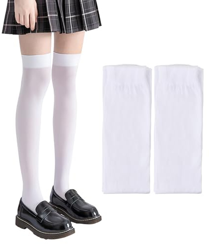 Amexo 2 Pares Calcetines Hasta la Rodilla Medias para Mujer y Niñas