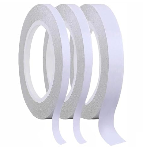 TIYETTIYI Pack of 3 Double Sided Tape Craft 10mm, 15mm,18mm Widths Adhensive Sticky Tapes for Crafts,Gift,Photos,Wallpaper,Card Making
