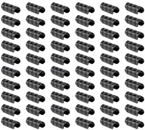 Morsetti per serra, tubi per serre, 3,8 cm, morsetti in plastica nera per reti parasole, coperture per file, rifugi, agricoltura, giardinaggio, pellicole per serre, confezione da 60