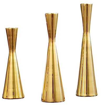 ABOOFAN Kerzenständer-Set Aus Metall Im Nordischen Stil 3-teilig Eisen-kerzenständer mit Gold-Finish für Zuhause Hochzeitsdekoration Meditation