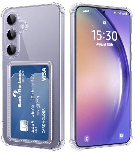 DEVASO Hülle für Samsung Galaxy S25 mit Kartenhalter Transparent Crystal TPU Silikon Schutzhülle Kratzfest Handyhülle Kunststoffhülle