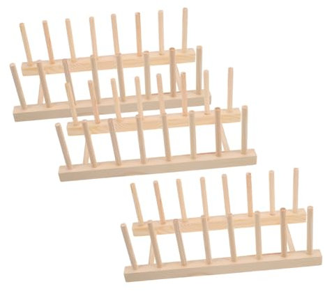 Cabilock 3piezas Organizador De Tablas De Cortar Platos Tazas Ollas Tapas Almacenamiento Escurridor Madera Cocina