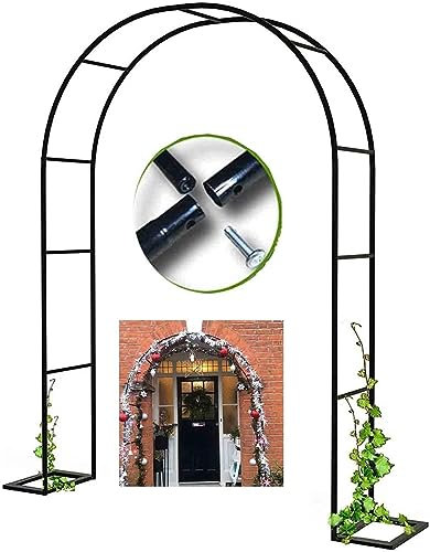 Generisch Metall-Gartenbogen-Spalier für Kletterpflanzen, Stabiler Rosen- und Weinreben-Stützbogen, freistehende Pergola-Laube als Gartendekoration im Freien (B120 x H220 cm)