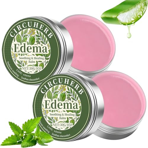 2PCS Edema Balm for Legs, Soothing Miracle Balm, Herbal Balms to Reduce Swelling in Feet and Legs, Var-icose V-eins Cream, Body Cream with Natural Ingredients, Vegan Skincare, 30g × 2