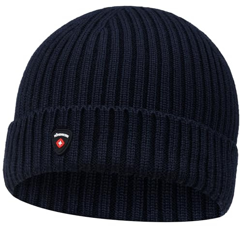 Höhenhorn Nordföhn Knitted Beanie Merinowolle Strickmütze Herren Damen Unisex Wintermütze