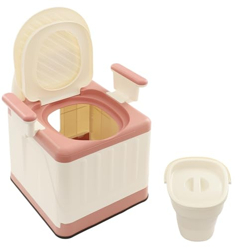NoneDanGee Inodoro plegable con tapa, inodoro portátil, inodoro móvil, inodoro de camping, altura del asiento 39 cm, hasta 150 kg, orinal de viaje para camping, barbacoa, viajes, playa, autoconducción