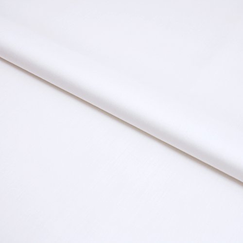 3 Meter Baumwollstoff Meterware Uni Linon - Einfarbiger Stoff, 100% Baumwolle, 150 cm breit – Weiche & Pflegeleichte Qualität – Für Bettwäsche, Bekleidung, Vorhänge, Tischdecken (Weiß)