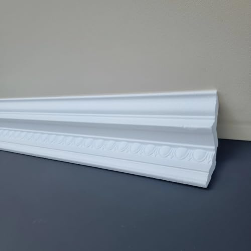 Premium GH31 Ceiling Coving Size 125x125mm | Decorative Georgian Cornice | Easy Install Crown Moulding 24 M | Paint-Ready Polystyrene Cornice | Waterproof Kitchen Bedroom Living Room | 12 Lengths