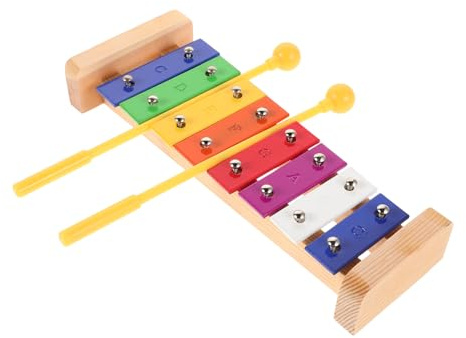 SAFIGLE Xylophon Töne Holz Metall Musikinstrument Orff Percussion mit Schlägel Robustes Musikspielzeug für Mädchen Jungen Langlebig und Sicher Musizieren