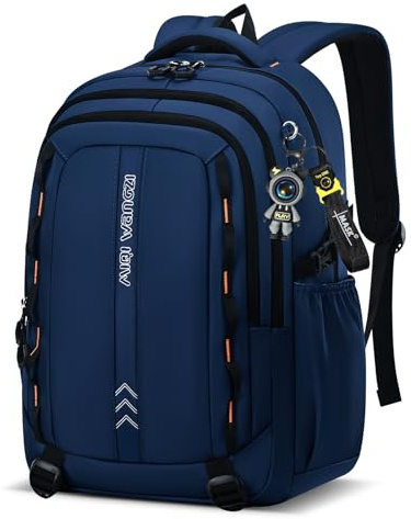 Amythe Mochila Escolar para Chicos - Mochilas Colegio Adolescentes 35L Impermeable Ligera - Mochila Tipo Casual Gran para Portátil 15,6 - Apta para Carro - 10-18 Años -Azul