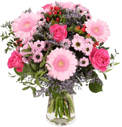 Blumenstrauß 1000 Küsse XL“ | Rosen, Santini, Gerbera & Mehr | Violett & Pink | Top Qualität | 7-Tage-Frischegarantie | Wunderschöne Geschenkidee