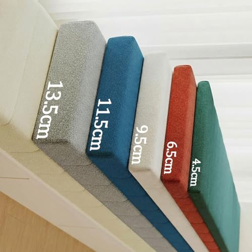 QOEUIUJ Bankauflage nach Maß Indoor, Sitzkissen Fensterbank Teddyfell, 75D Hohe Dichte Schaumstoff für Garderobe Esszimmer Eckbank, rutschfest Waschbar (Bouclé Stoff, 4,5-13,5 cm Dick)