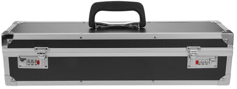 QUMIIRITY Estuche Rígido de Aluminio para Cuchillos con 8 Ranuras, Caja Portátil con Cerradura de Combinación Doble, Organizador Seguro para Herramientas de Cocina Profesional y Camping