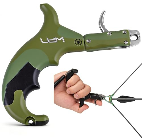 ZSHJGJR Compoundbogen Release Trigger Bogenschießen 4-Finger Handheld Index Release Aid - String D Loop Erwachsene Anfänger Und Profis Bogensport Jagd Bogen Zubehör