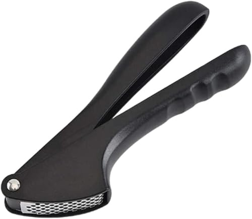 KGAIXN Schiaccia Aglio in Acciaio Inossidabile, trita e sminuzza Aglio e Zenzero Facile da Pulire, Senza pasticci né Spruzzi per Cucina, Nero, 17 * 4,5 * 3cm